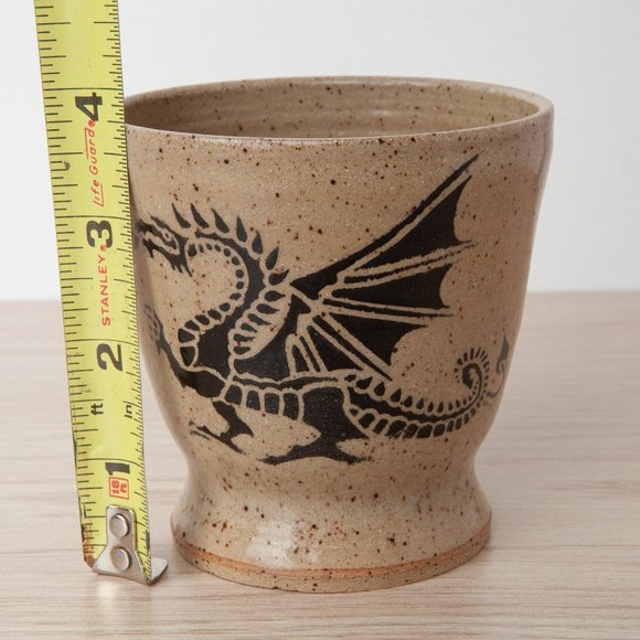 Small Handmade Studio Pottery Artisan Ceramic Dragon Planter Speckled Signed - Picture 11 of 16